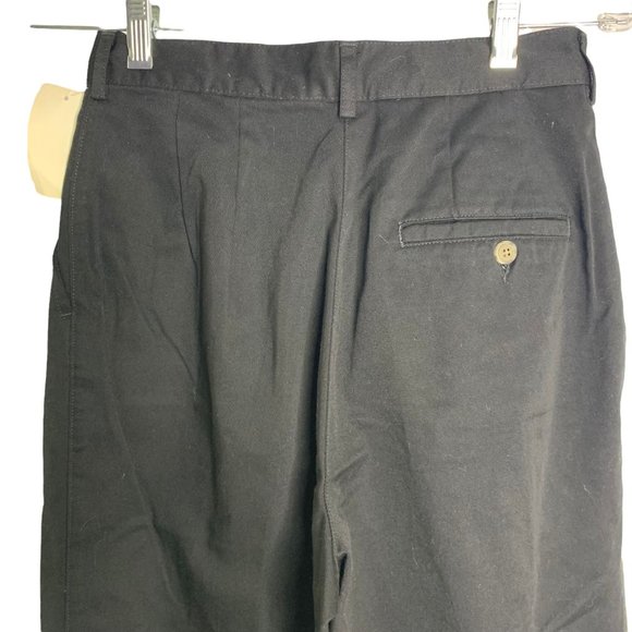Vintage LL Bean Pleated Front Pants 6P Black Pockets Button Zip Deadstock - Picture 4 of 6